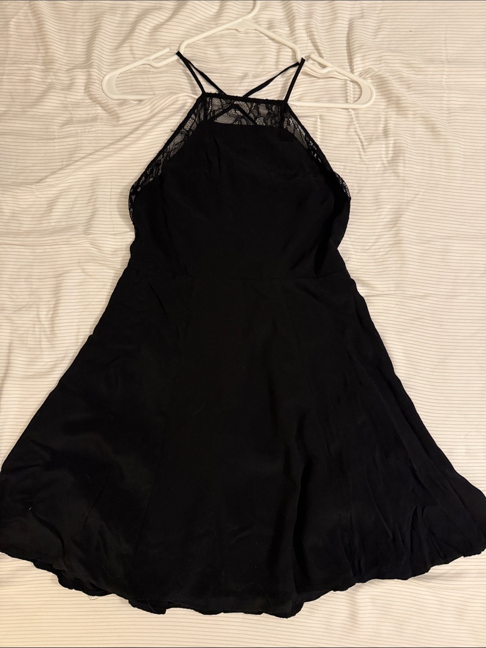 Forever 21 Black Lace-Trim Mini Dress